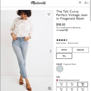 Madewell Curvy Perfect Vintage Jean